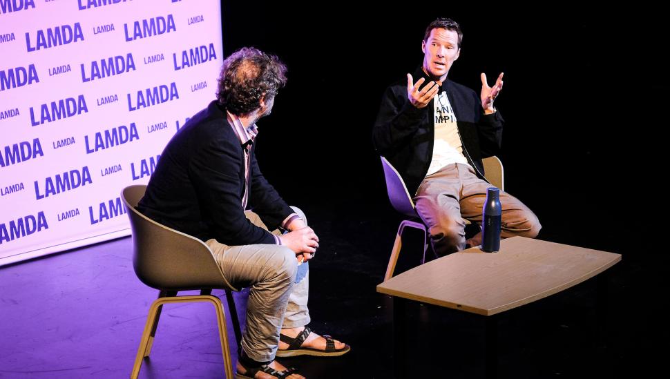 Benedict Cumberbatch visits LAMDA London academy of music & dramatic art